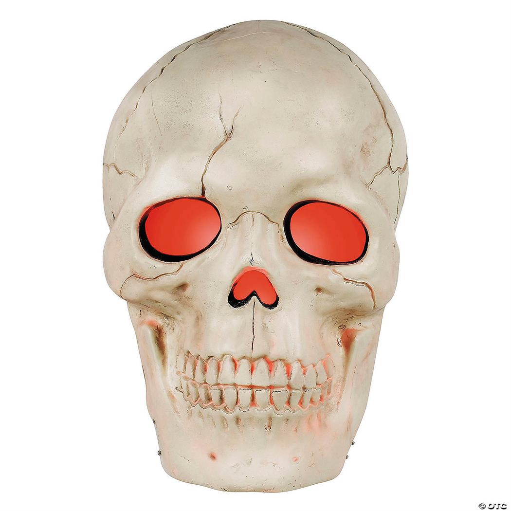 Spooky Animated Giant Plastic Skull Halloween Decoration for Haunted House and Halloween Parties