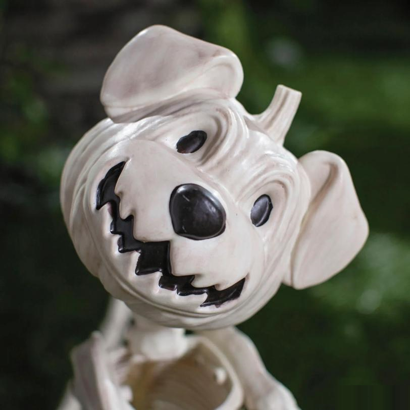 24 1/4" Sitting Pumpkin-Head Dog Skeleton Halloween Decoration
