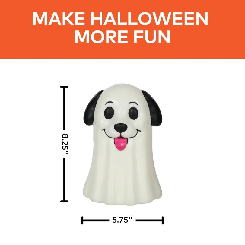 Light-Up Ghost Dog Figure Tabletop Halloween Decoration