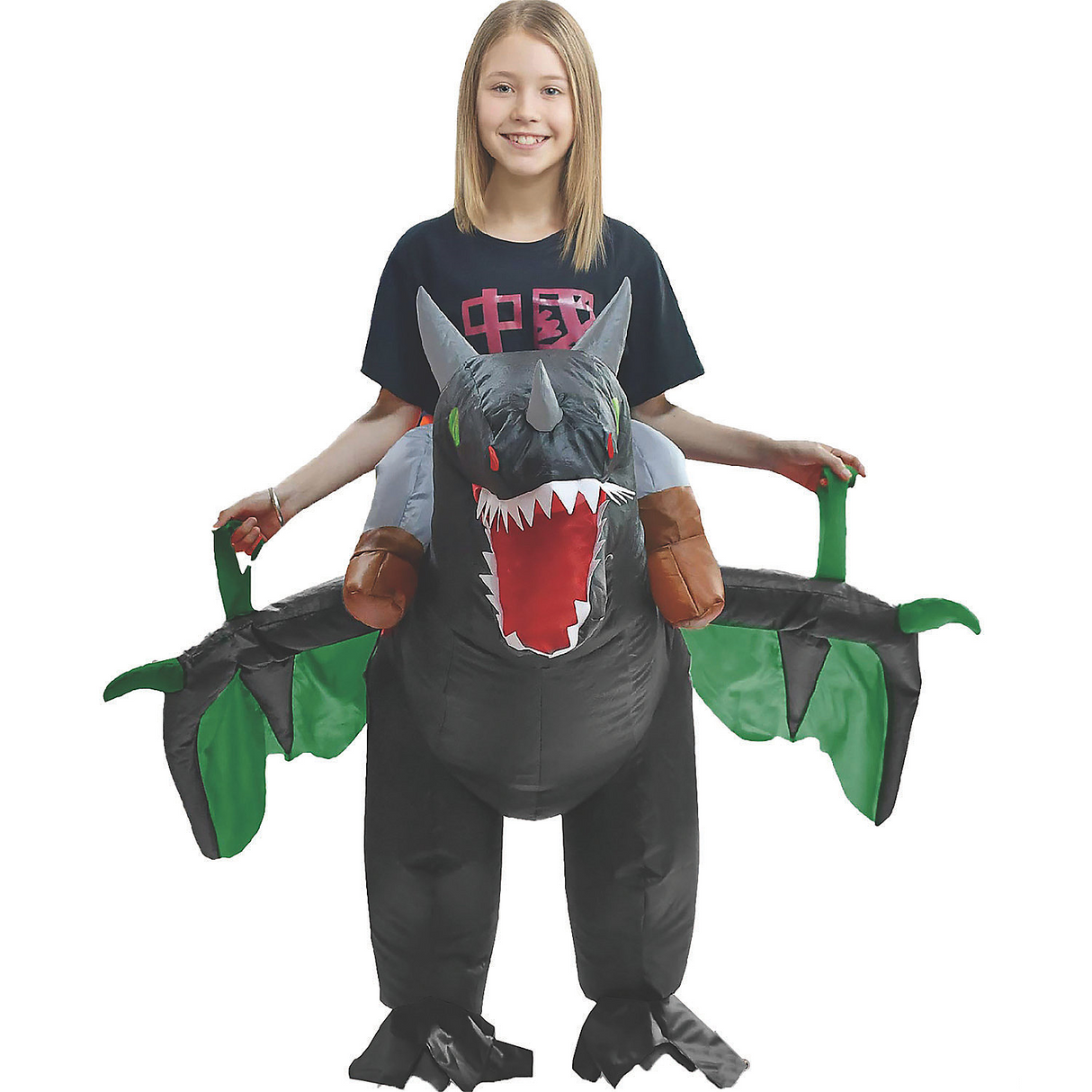 Fun Inflatable Dragon Costume for Kids Party Events and Creative Dress Up Activities