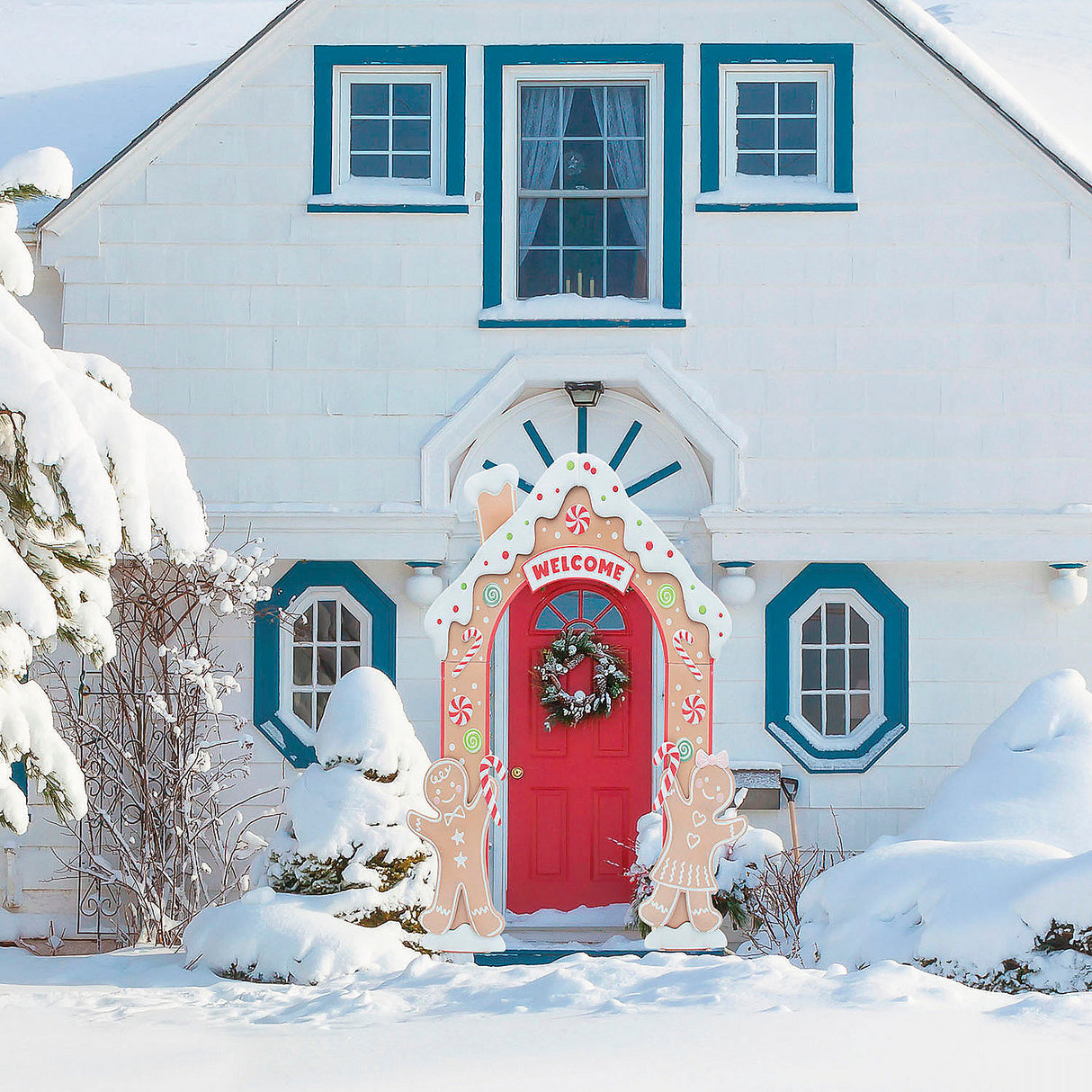 8 Ft Gingersnap Iron Archway Christmas Decoration for Holiday Displays and Festive Home Décor