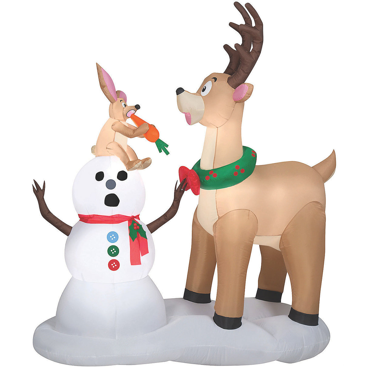 Inflatable Caribou Snowman for Outdoor Yard Holiday Decorations and Winter Festivities