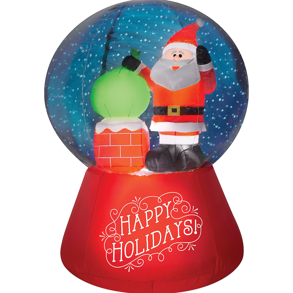 Inflatable Snow Flurry Snow Globe for Outdoor Christmas Decorations and Holiday Cheer