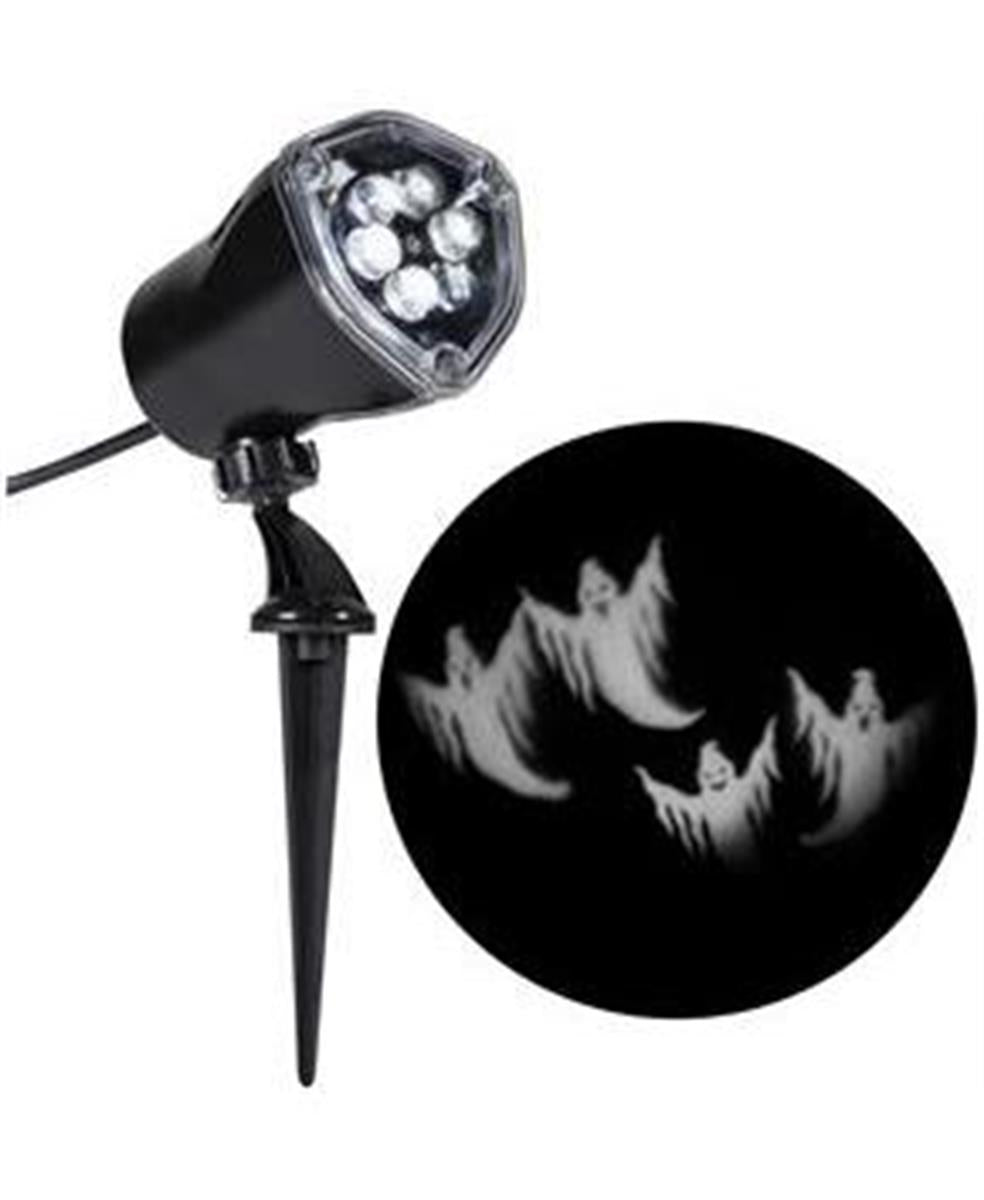 Lightshow Whirl-A-Motion Ghosts White Projection Light Halloween Outdoor Yard Decoration 11"