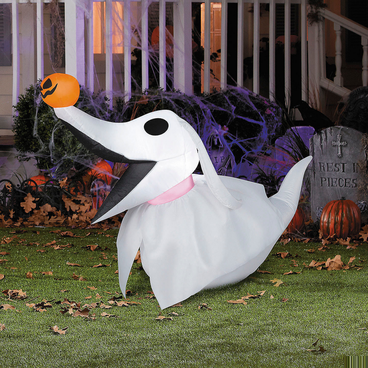 The Nightmare Before Christmas Zero 33" Inflatable Light-Up Halloween Yard Decoration