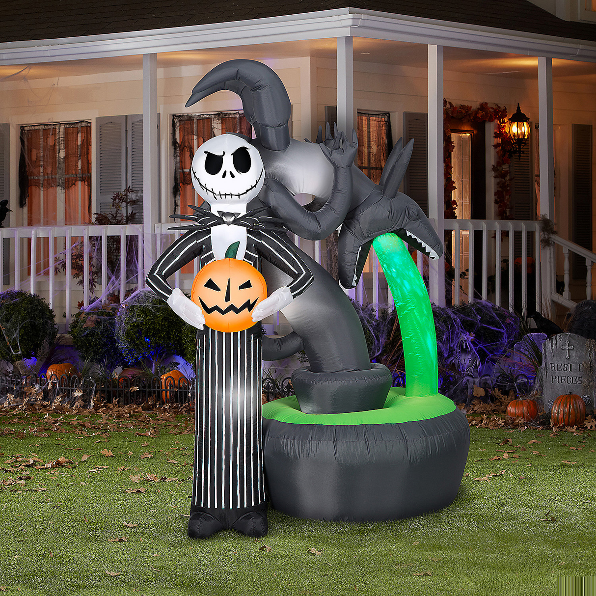 Jack Skellington Projection Inflatable Halloween Yard Decoration