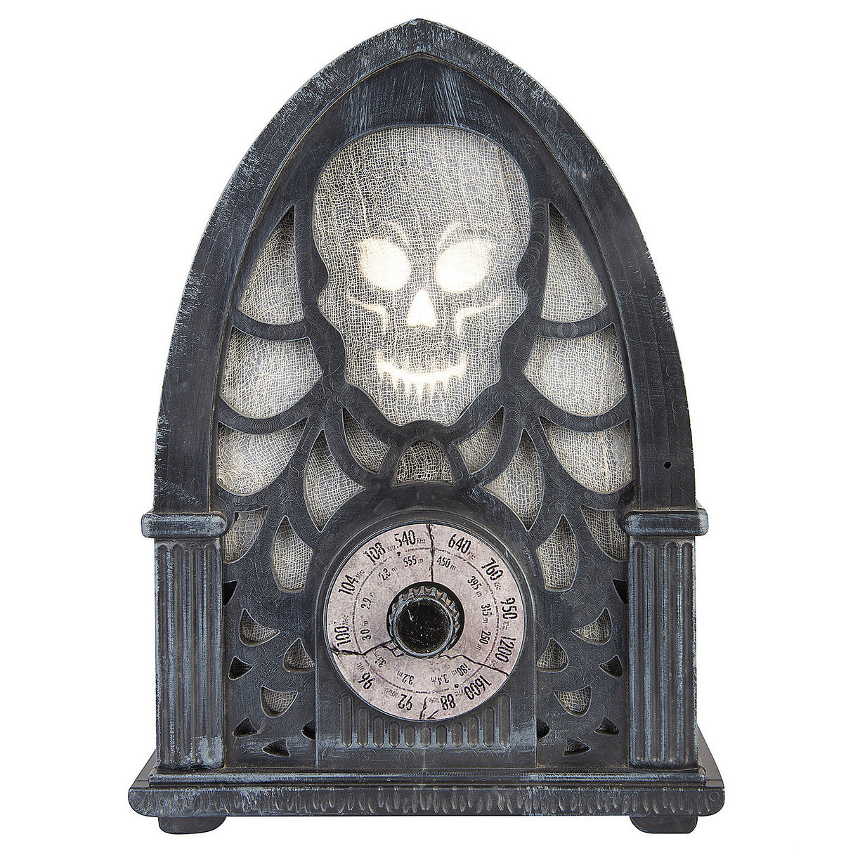 Spooky Light-Up Black Haunted Radio for Halloween Parties Events and Haunted House Decorations