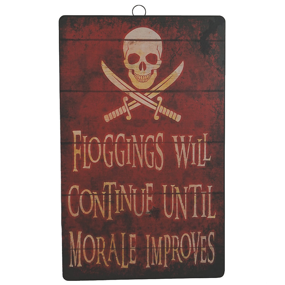 Funny Aged Metal Skull Sign for Pirate Themes Halloween Parties and Decorations