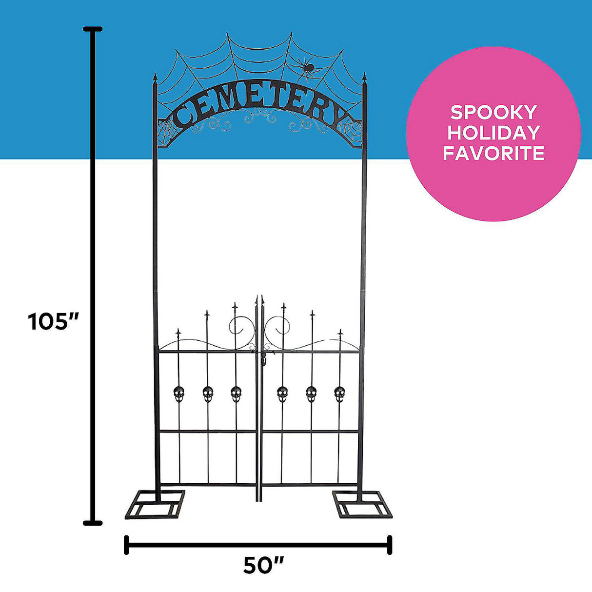 Impressive Cemetery Archway Gate Halloween Decoration for Spooky Yard Displays and Halloween Parties