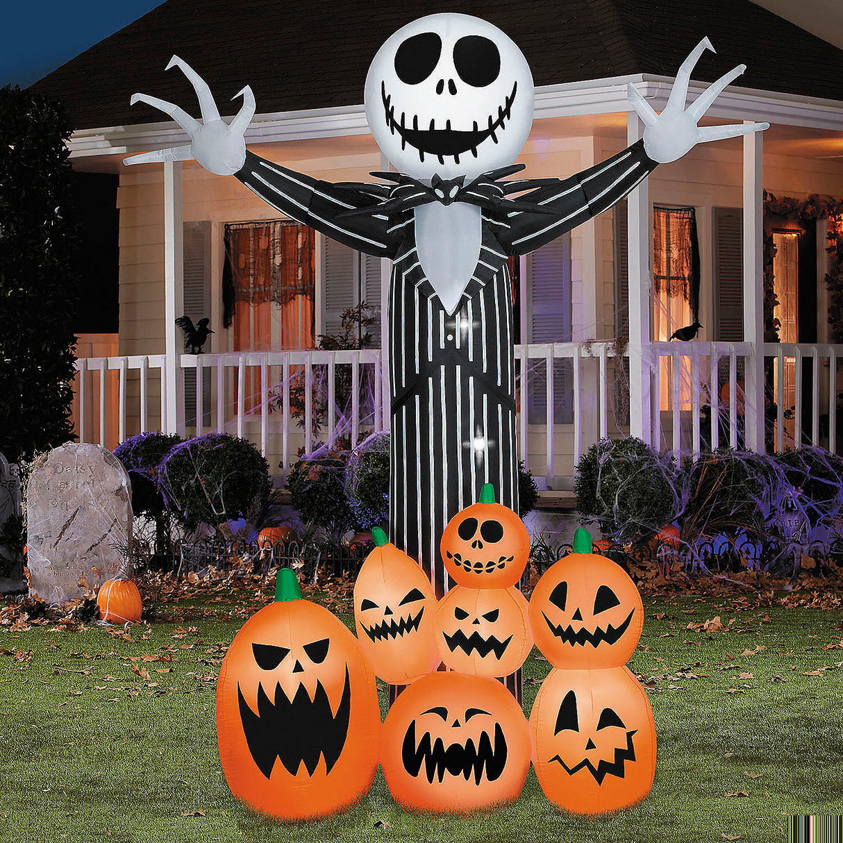 9 Ft. Airblown Inflatable Giant Animated Jack Skellington Halloween Yard Decoration