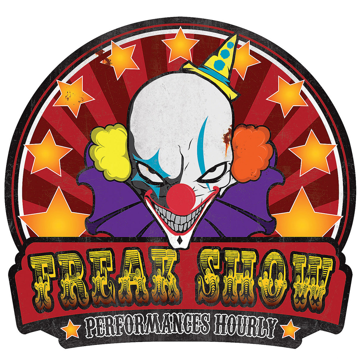 Decorative Metal Sign Freak Show for Halloween Haunts Party Decorations and Circus Themes