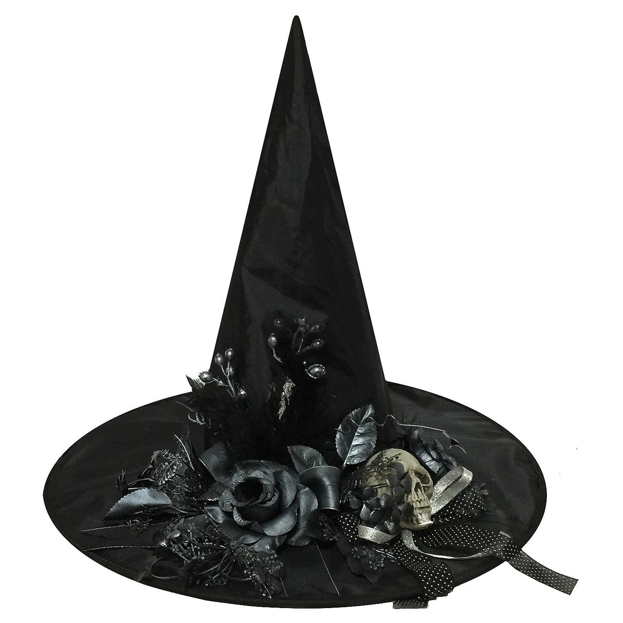 Vibrant Witch Hat With Skull for Halloween Costume Parties and Festive Celebrations