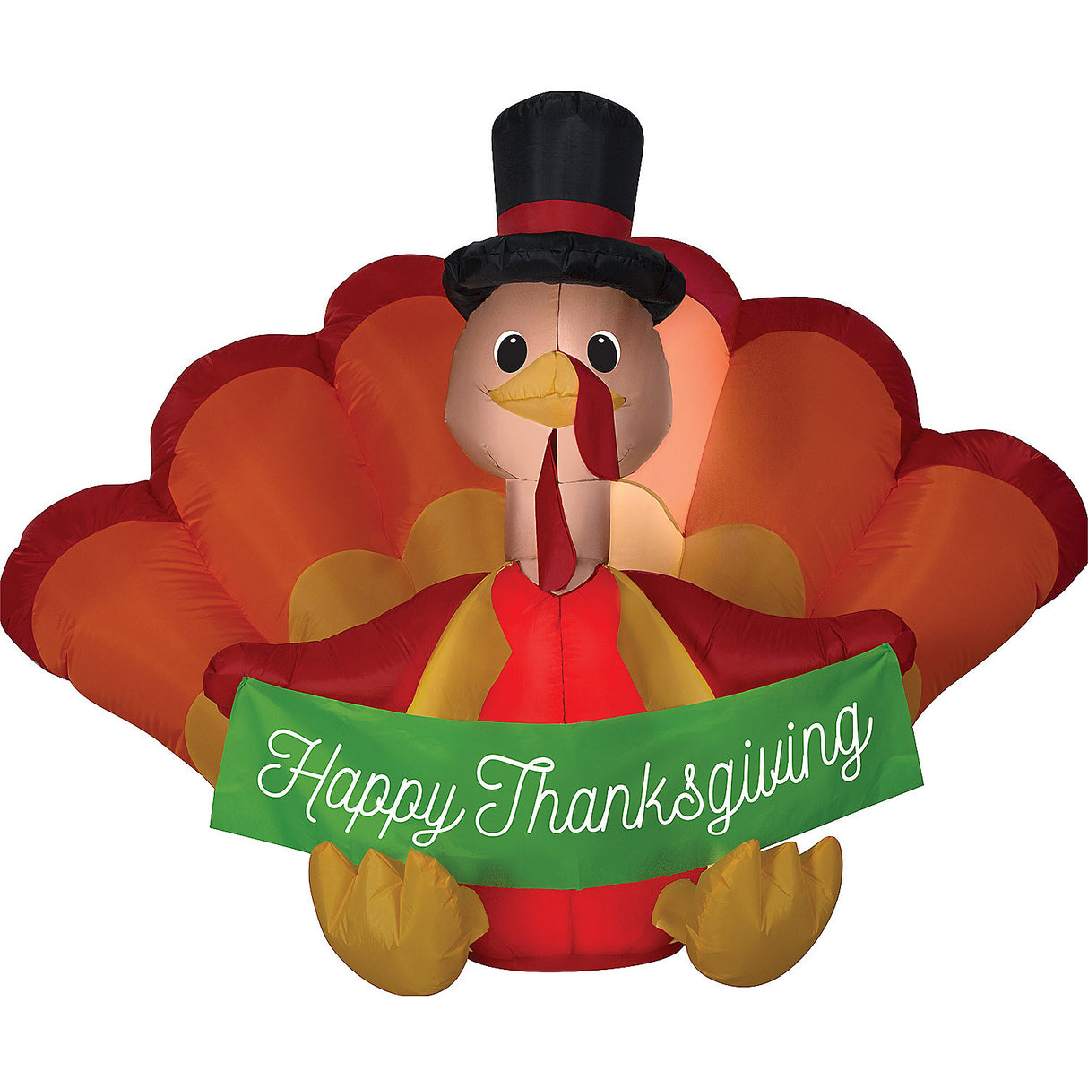 Inflatable Airblown Turkey with Fun Banner for Thanksgiving Outdoor Decorations