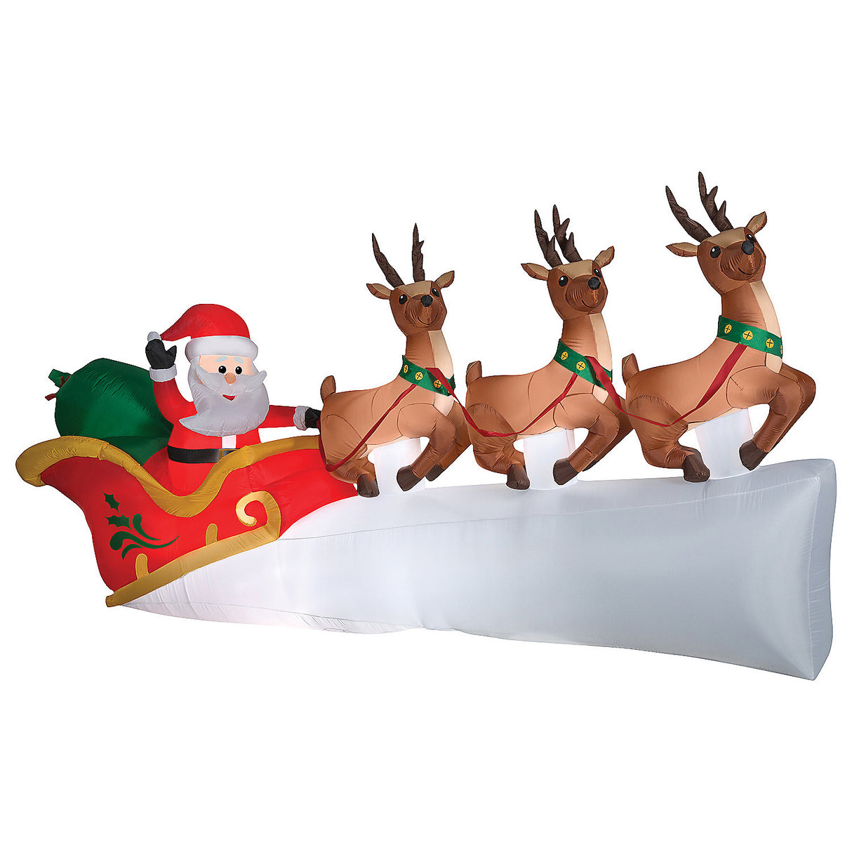 Airblown Santa in Sleigh 68 Inflatable Yard Decor for Christmas Outdoor Celebration and Holiday Decorations