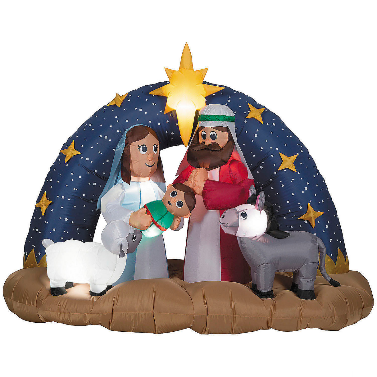 Airblown Snowy Night Nativity Scene 78" Inflatable Christmas Outdoor Yard Decor