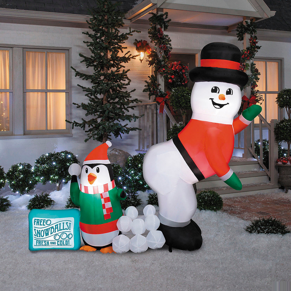 6 Ft. 3" Airblown Inflatable Animated Where Snowballs Come From Holiday Outdoor Yard Decoration