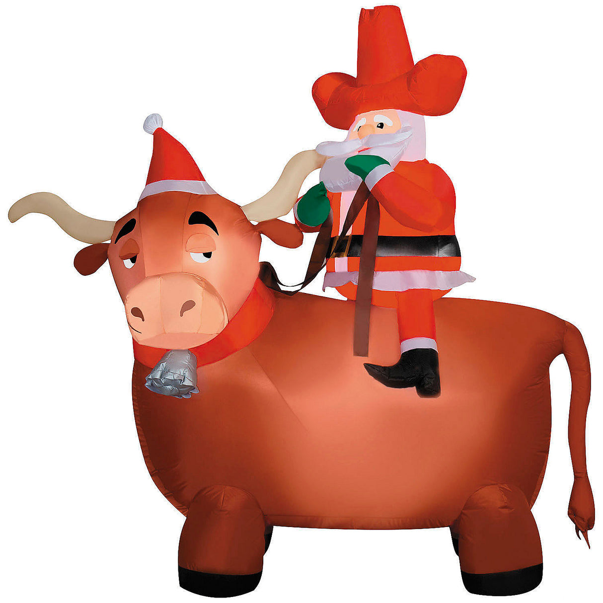 6 Ft 6 Inch Airblown Inflatable Cowboy Santa for Christmas Outdoor Yard Decoration and Holiday Festivities