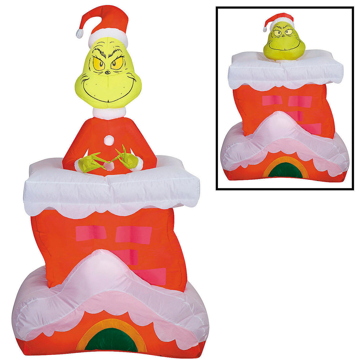 Decorative 5 Ft 6 Inch Airblown Inflatable Grinch for Holiday Yards Indoor and Outdoor Christmas Celebrations