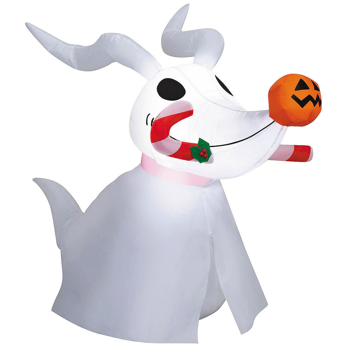 Inflatable The Nightmare Before Christmas Zero with Candy Cane for Holiday Yard Decoration and Festive Celebrations