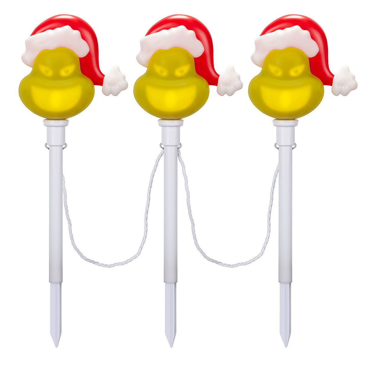 Lightshow EmoteGlow™ Grinch Pathway Yard Stakes, 22"