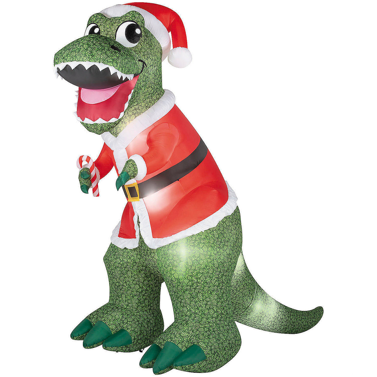 Colossal Airblown Inflatable T-Rex in Santa Suit for Christmas Yard Displays and Holiday Decor