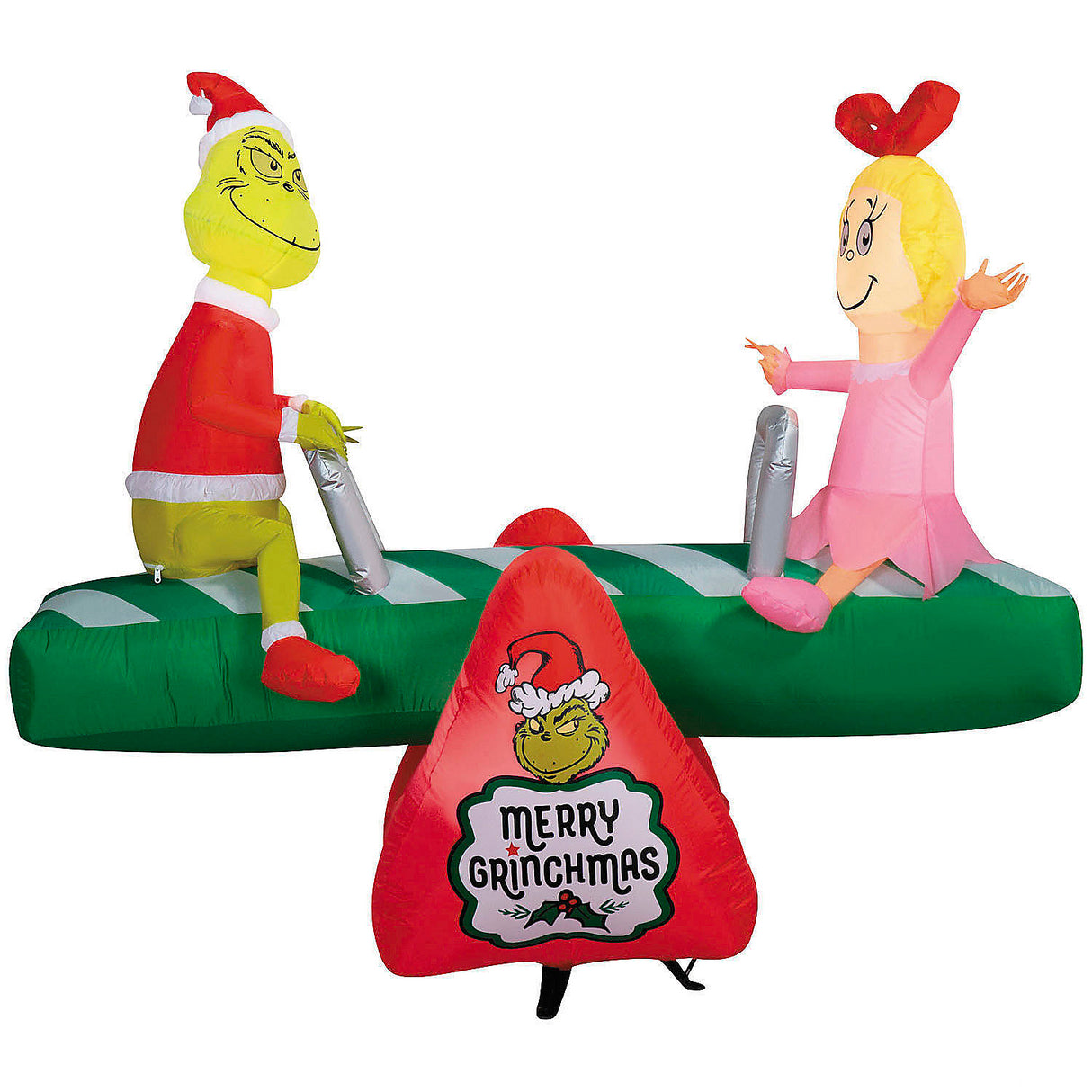 5 Ft 4 Inch Airblown Inflatable Grinch and Cindy Lou Who for Christmas Yard Decorations and Holiday Celebrations