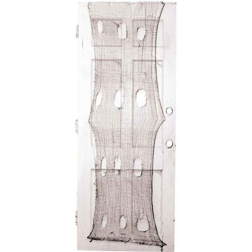 60" x 30" Black Creepy Door Cloth Polyester Halloween Decoration