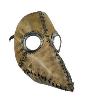 Plague Doctor Brown Latex Mask – Hand-Painted Vintage Horror Costume Mask