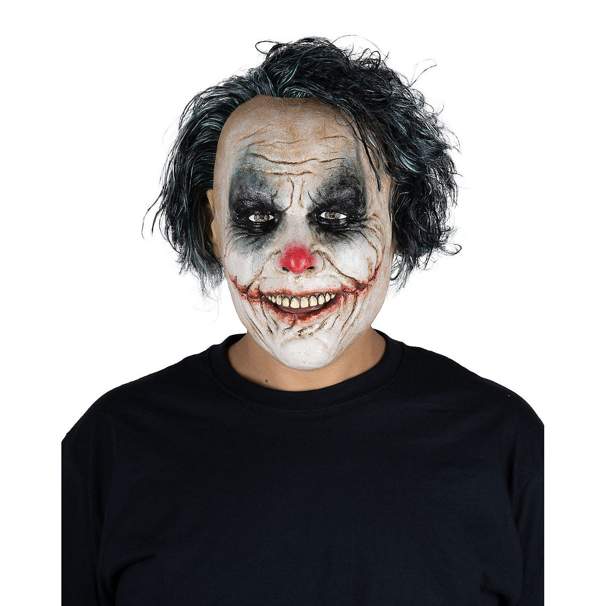 Spine-Chilling Lunatic Clown Overhead Latex Mask for Halloween Events Dressing Up and Scaring Friends