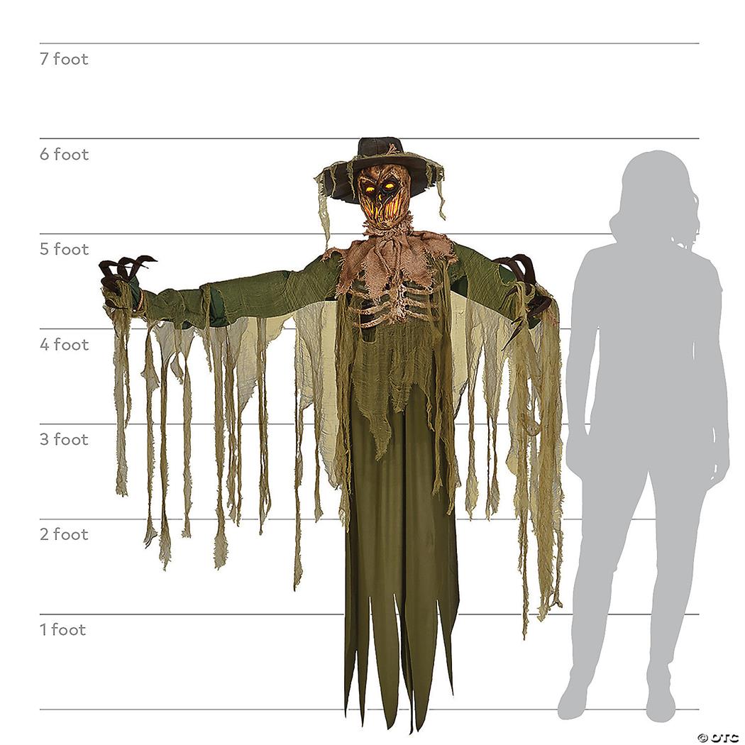 Spooky 6 Ft Animated Inferno Scarecrow Halloween Decoration for Haunted House Events and Trick or Treat Fun