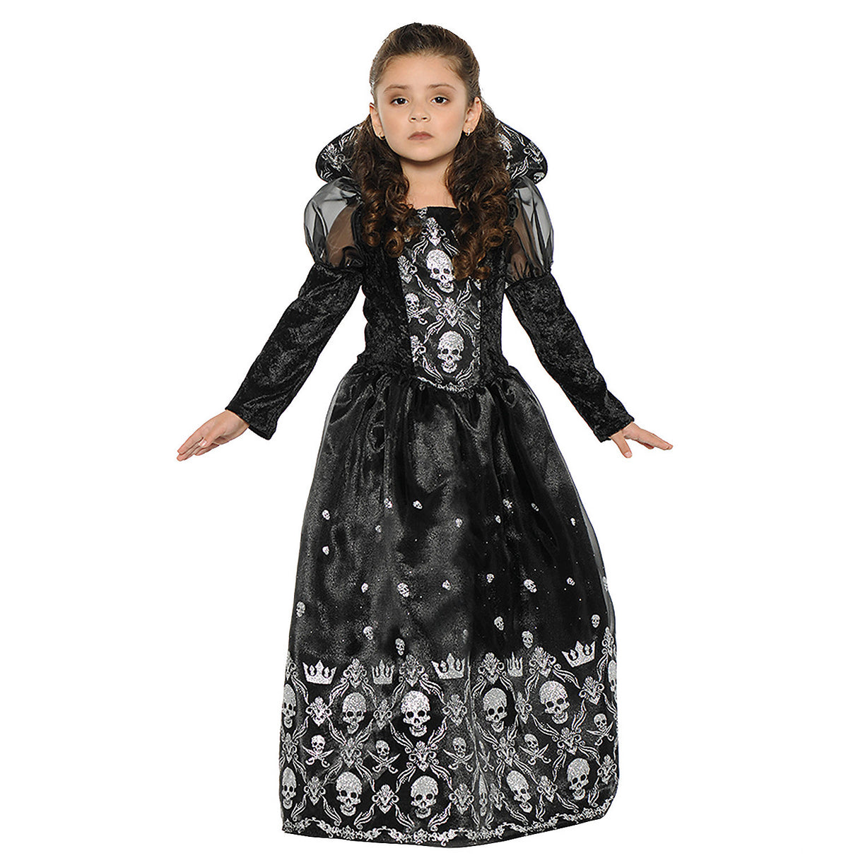 Enchanting Girl's Dark Princess Costume for Halloween Parties and Spooky Dress Up Events