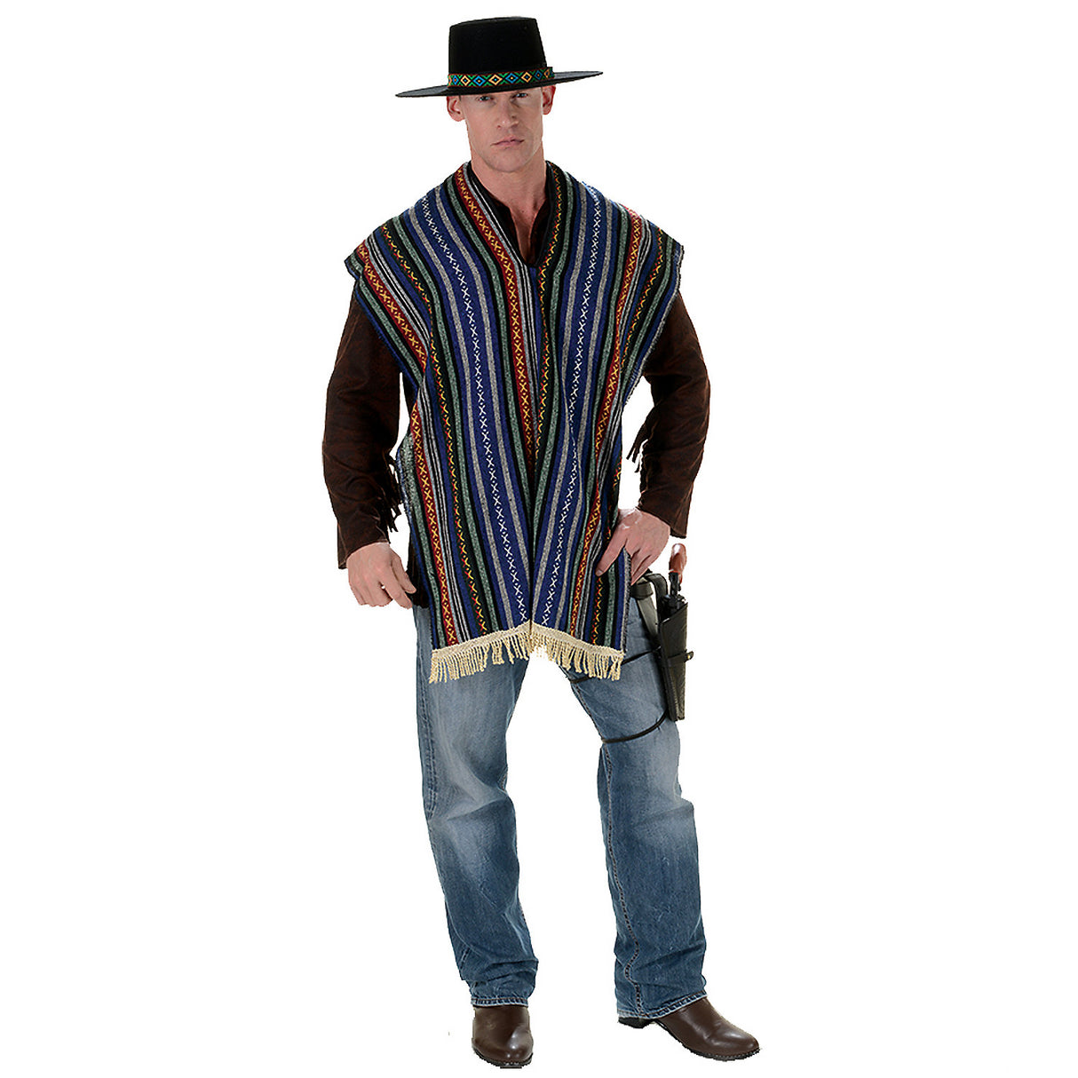 Men's Bandito Serape Costume Accessory for Western Theme Parties Halloween Events and DIY Costumes