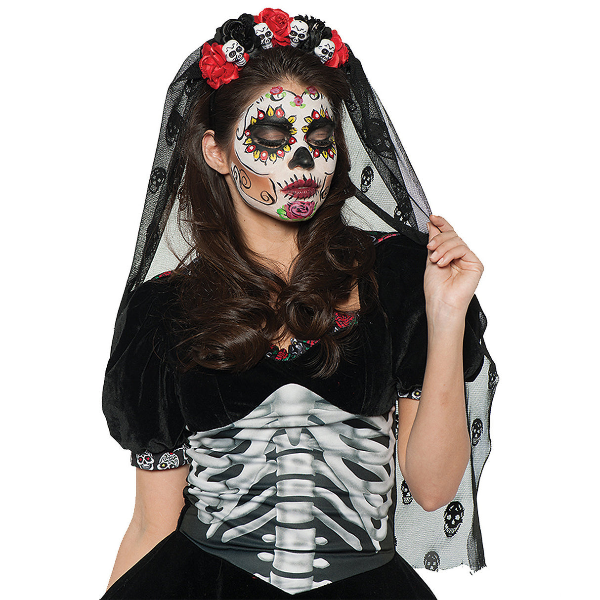 Stylish Day Of The Dead Mantia for Celebrations and Events with Unique Floral Design
