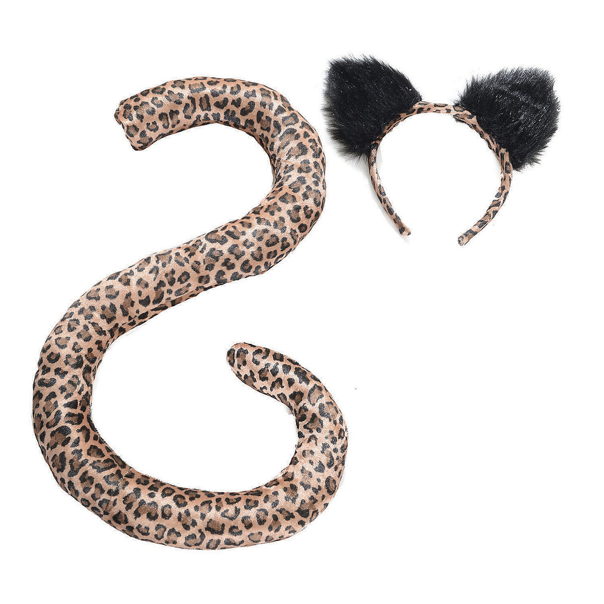 Leopard Tail and Ears Set for Halloween Costumes and Cat Theme Parties