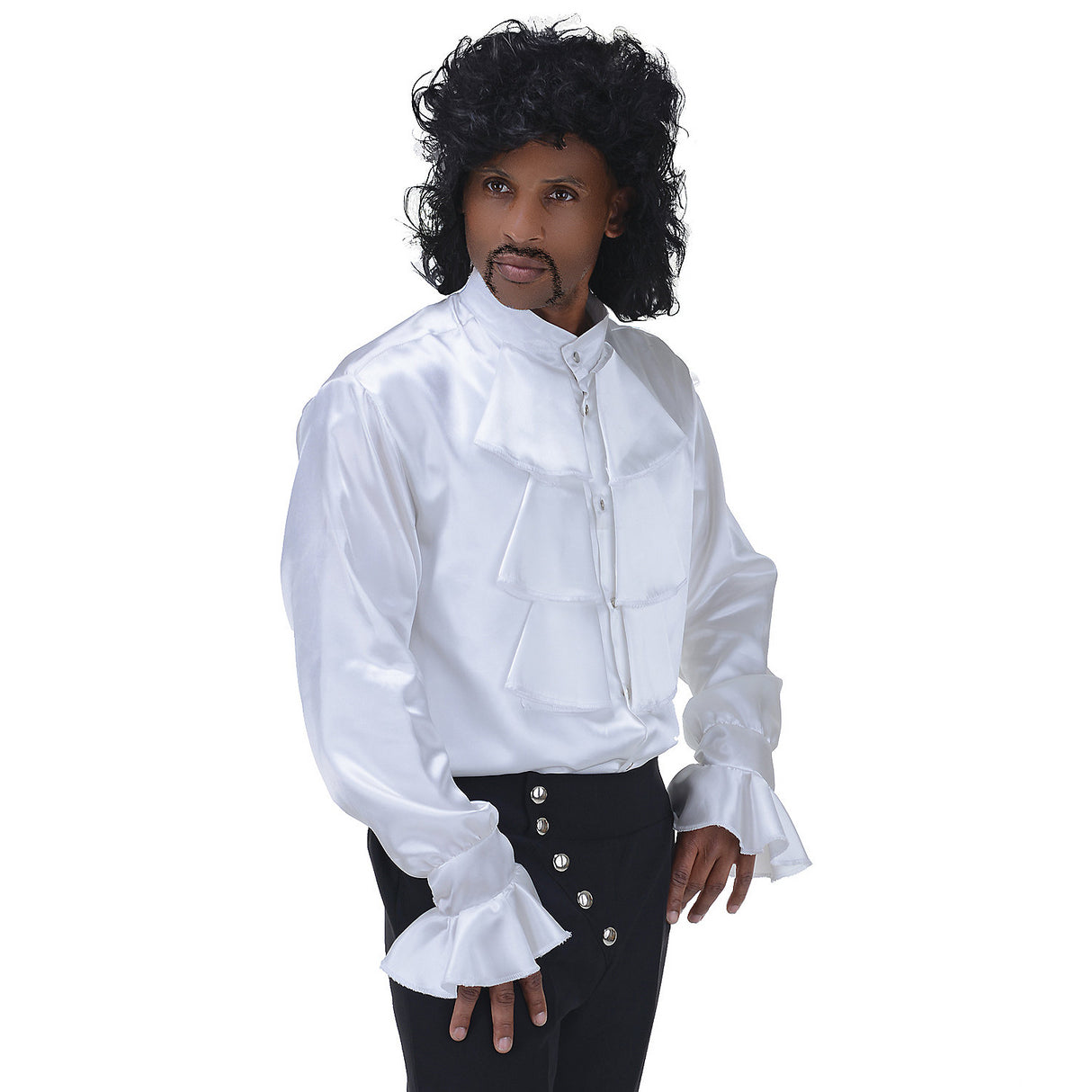 Vintage Inspired White Goth Shirt for Halloween Parties and Costume Events