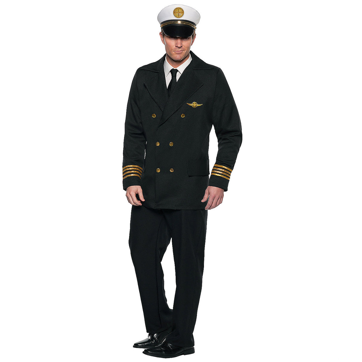 Deluxe Pan Am Air Pilot Costume for Adult Halloween Events Dress Up and Themed Occasions