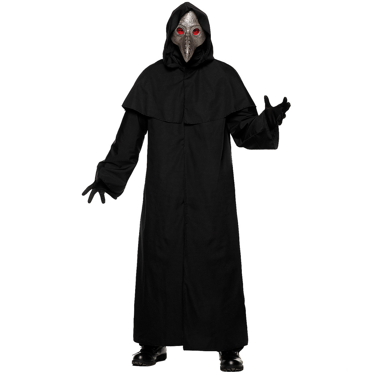 Hooded Horror Robe Adult Halloween Costume with Capelet