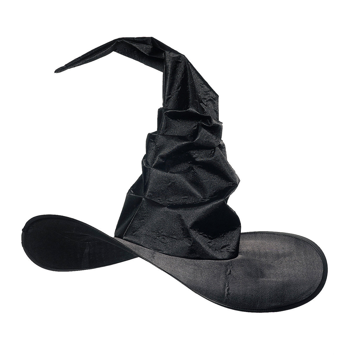 Velvety Curved Black Witch Hat for Costume Parties Halloween Events and Dressing Up