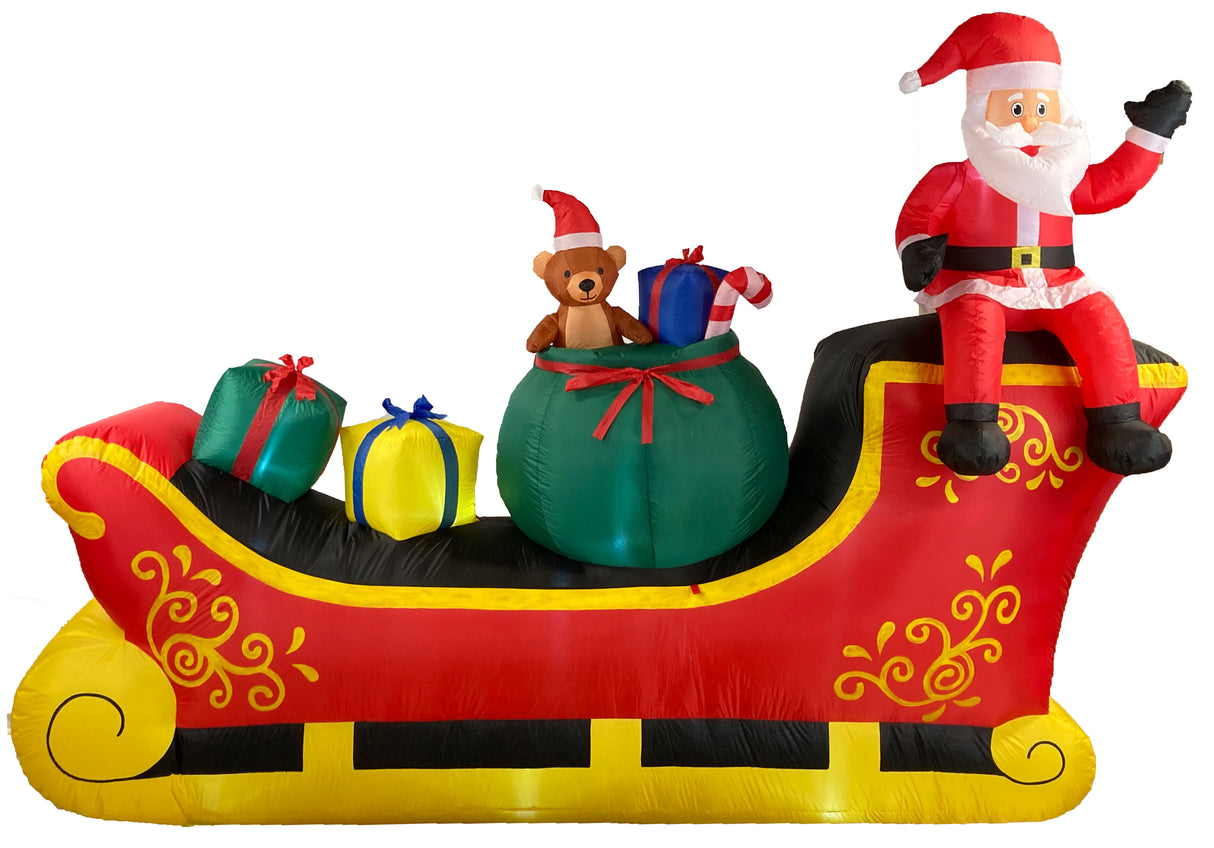Giant 10Ft Santa Sleigh for Holiday Decor Christmas Events and Festive Celebrations