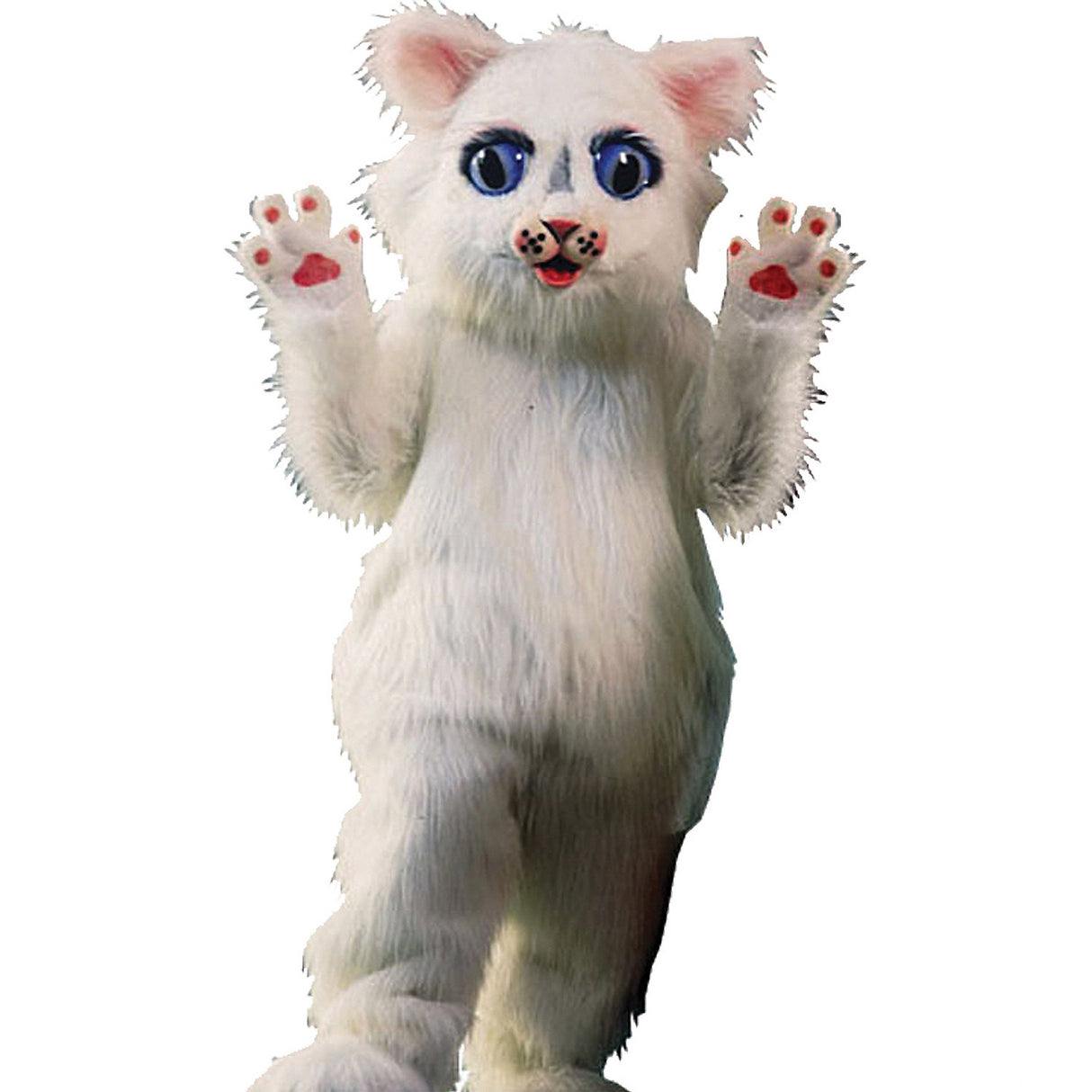 Adult Snow Ball Kitty Mascot for Parties Events and Fun Costume Activities