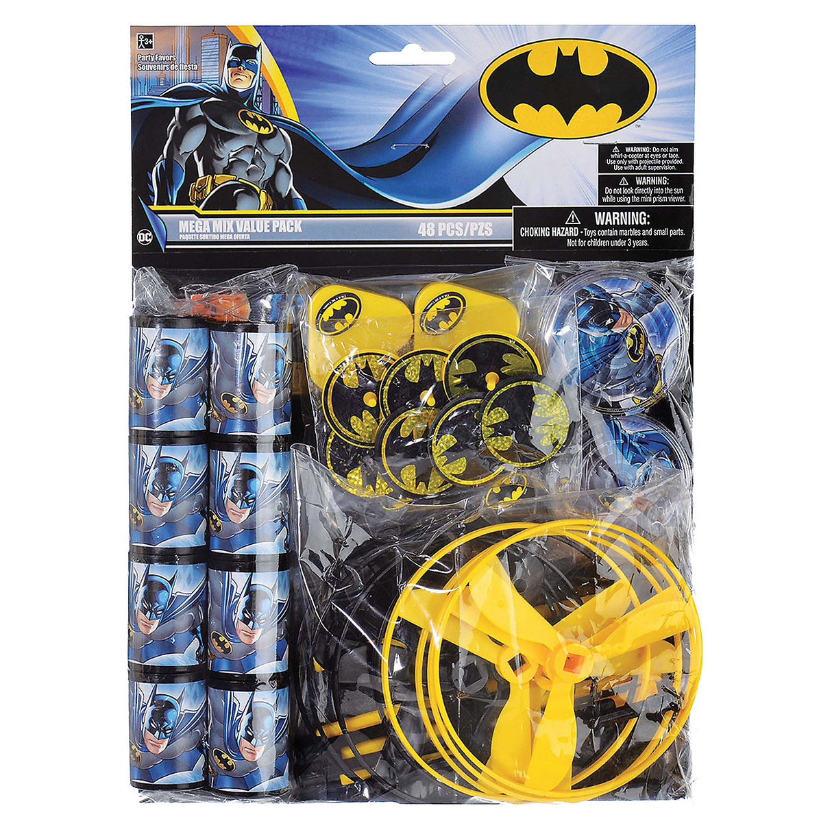 Batman Favor Pack with Assorted Toys for Birthday Parties and Superhero Events