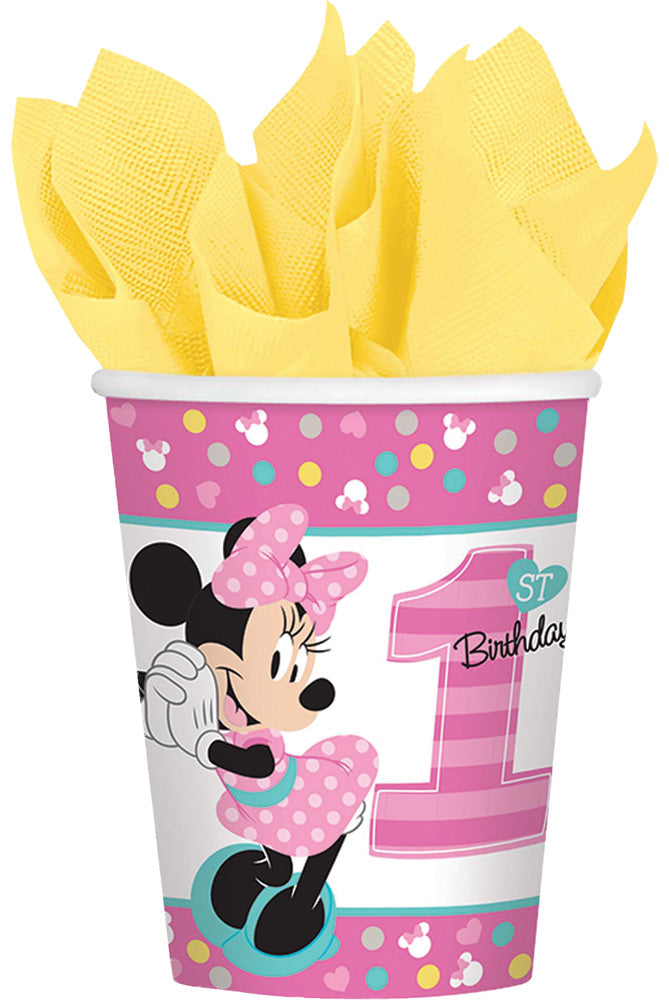Minnie Mouse Themed Paper Cups for Birthday Parties and Celebrations