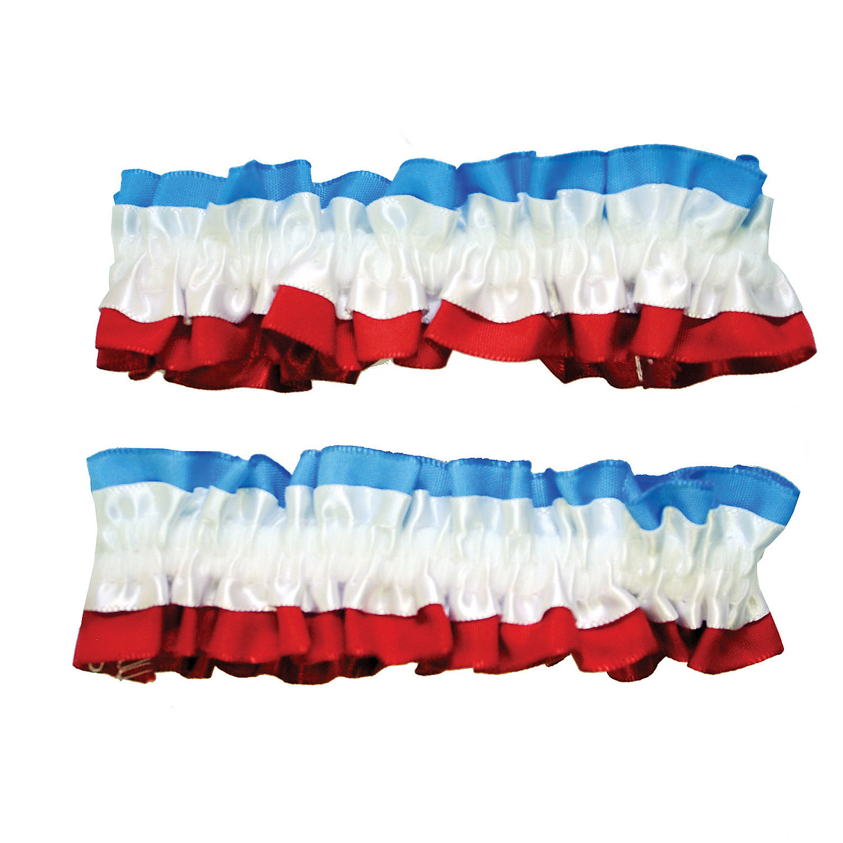 4th July Red White Blue Armband Garters Pair
