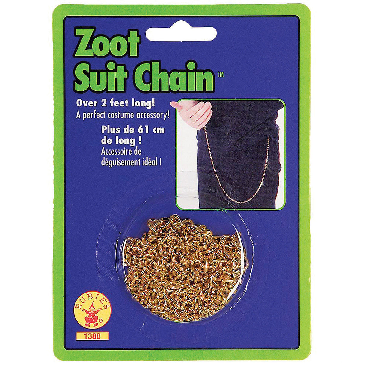 Classic Zoot Suit Gold Chain for Gangster Halloween Costumes and Vintage Themed Parties