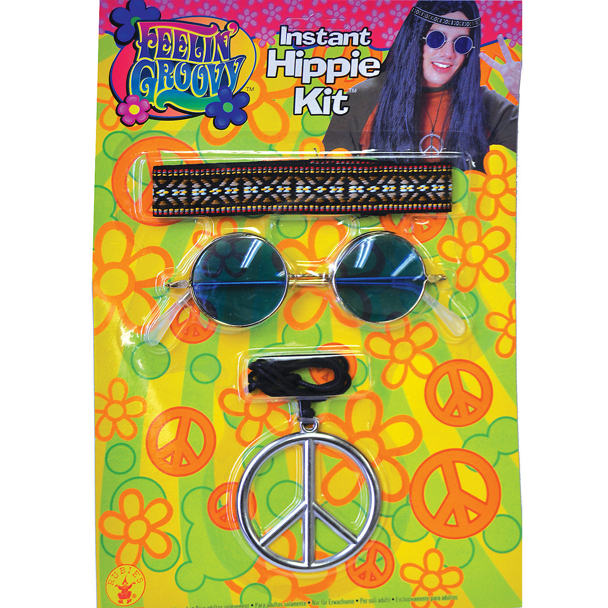 Feelin Groovy Accessory Pack for Hippie Costume Parties and Festivals