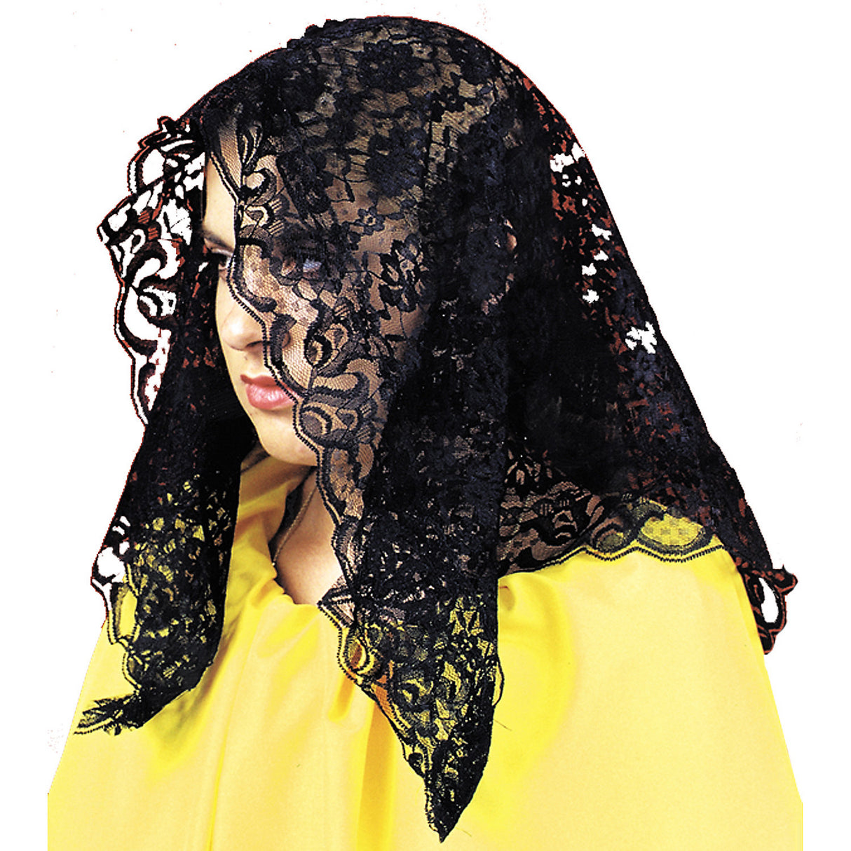 Elegant Black Spanish Mantilla for Traditional Costume Events and Festive Celebrations
