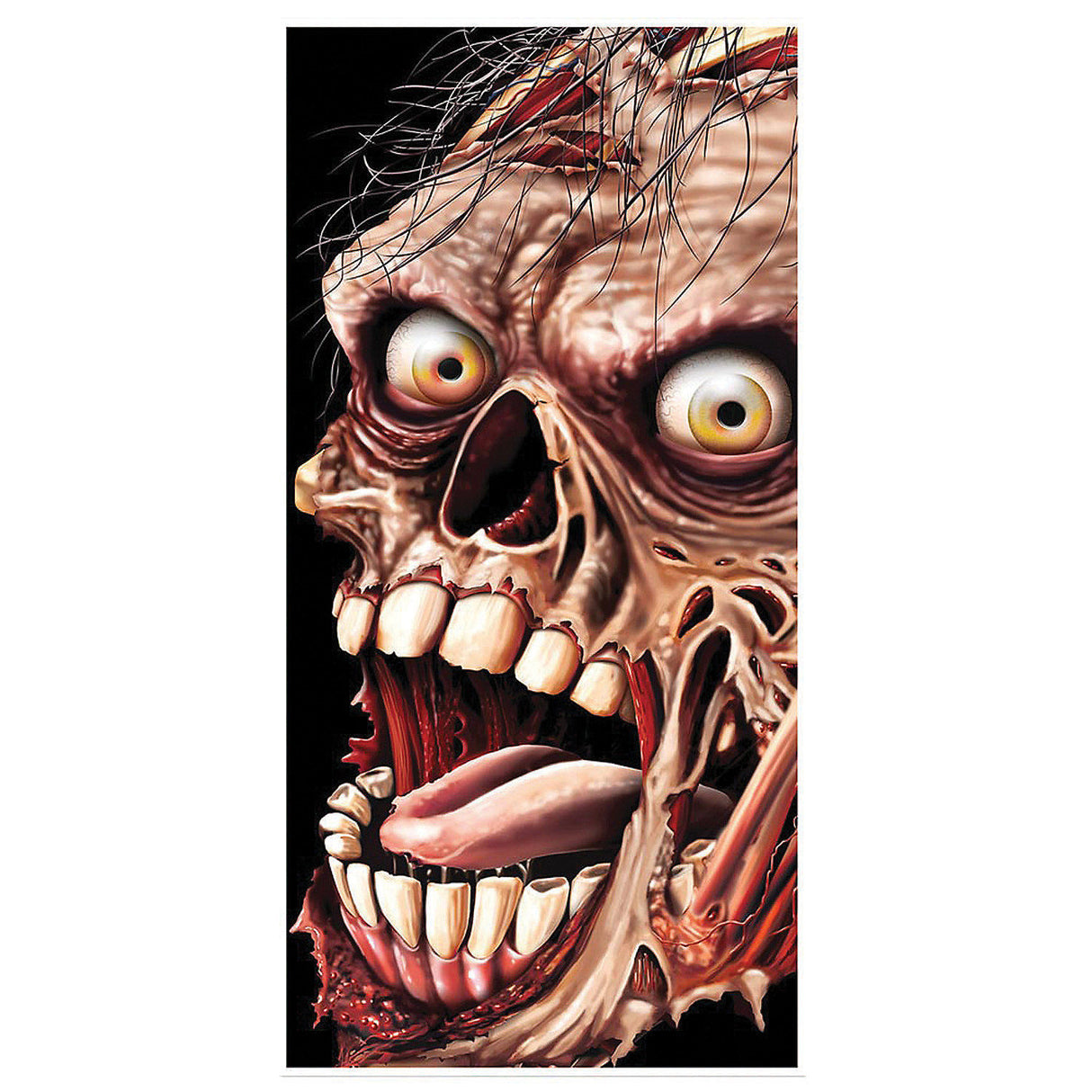 Spooky Zombie Door Cover for Halloween Parties and Themed Decorations