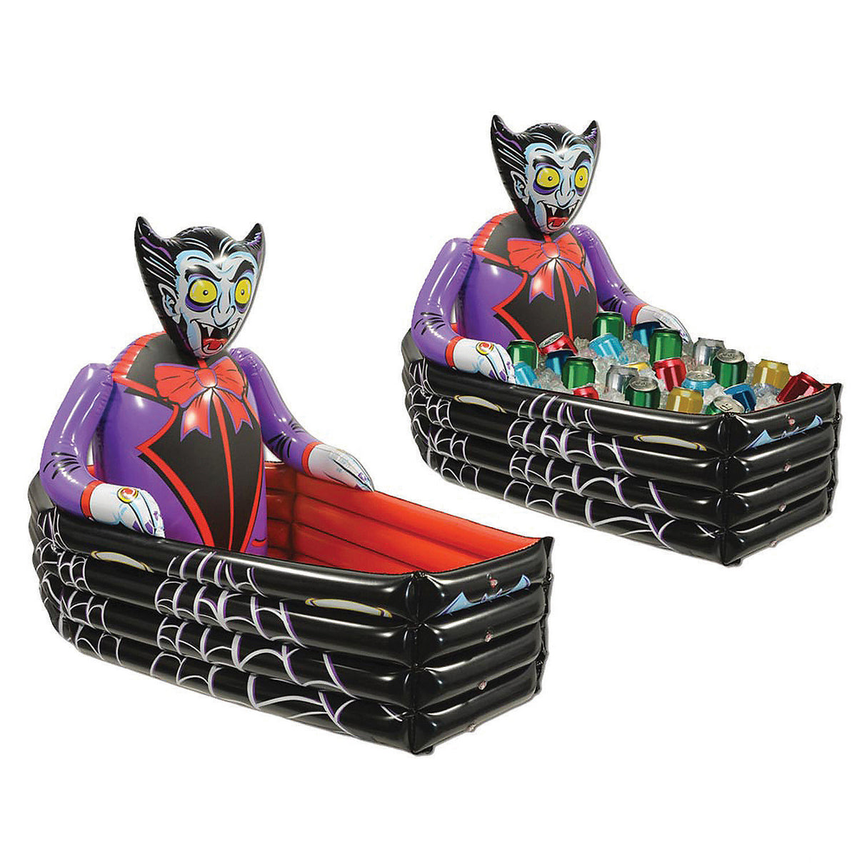 Inflatable Vampire Coffin Cooler for Halloween Parties and Spooky Celebrations