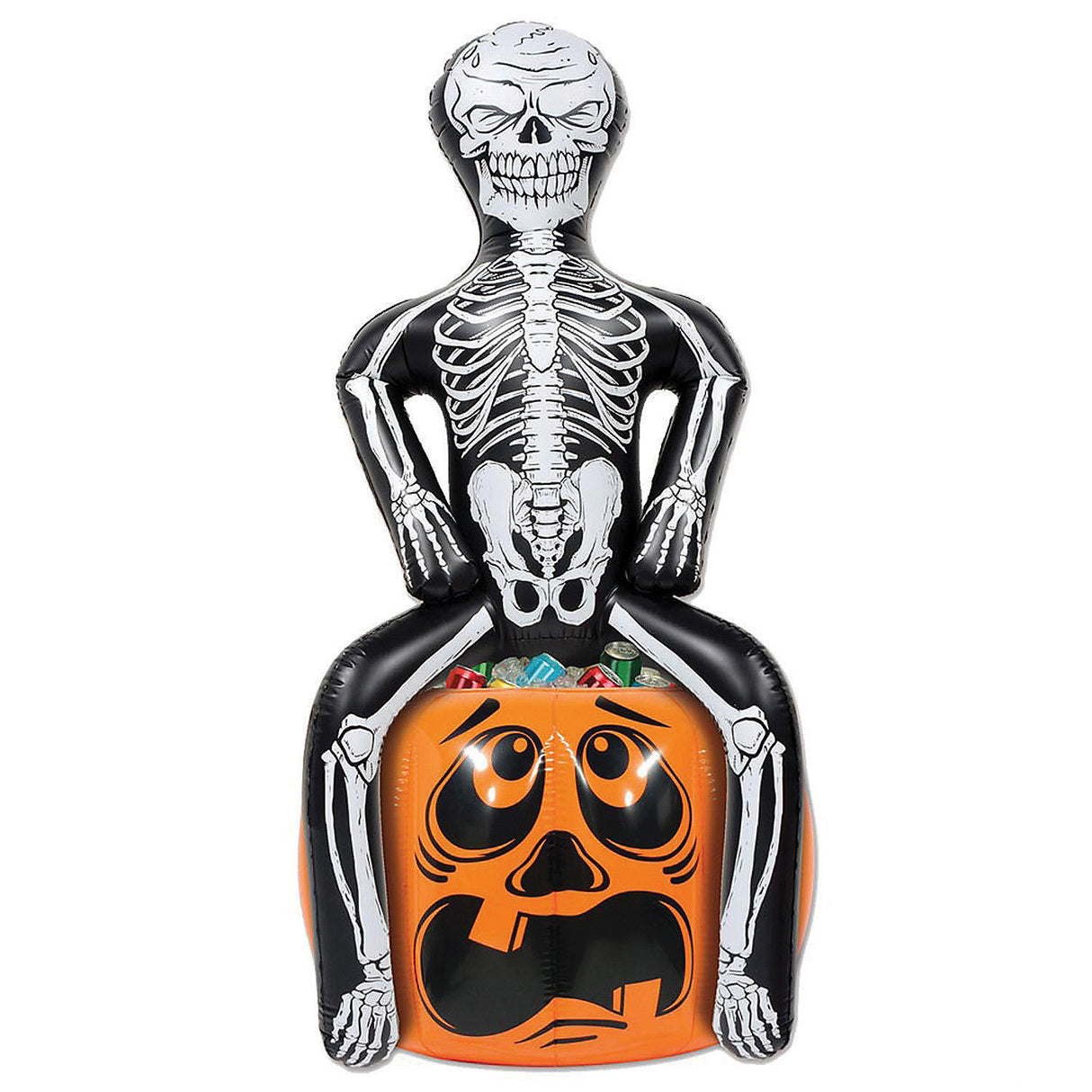 Inflatable Party Pooper Skeleton Cooler for Halloween Decorations and Drink Storage