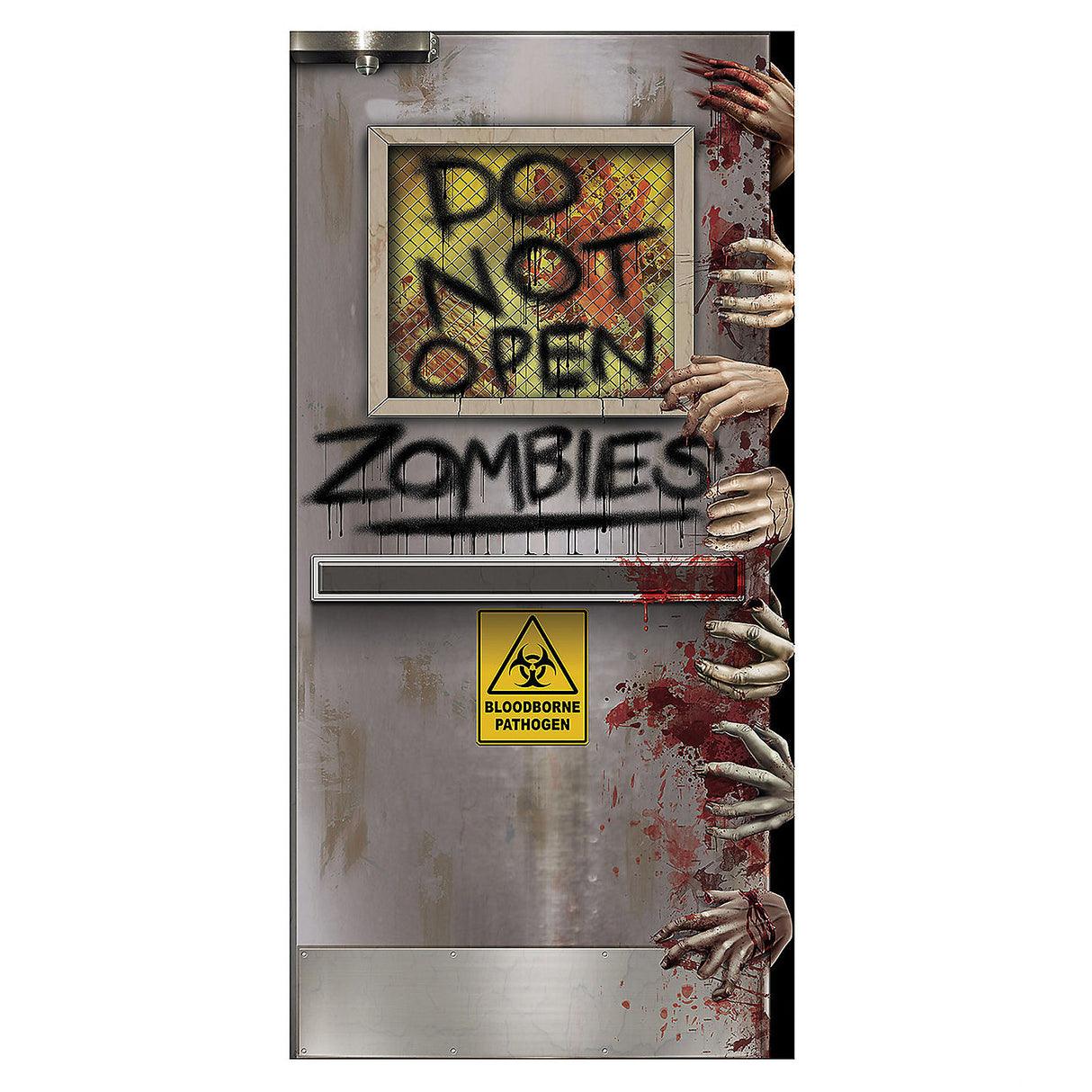 Zombies Lab Door Cover for Spooky Haunted Houses and Zombie Themed Parties